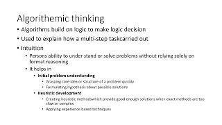 Logical expressions, Algorithms and flow charts