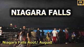 [4K] Evening Walk to Niagara Falls Before Fireworks / Promenade à Niagara Falls avant les feux