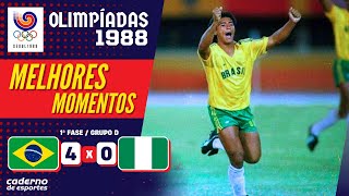 BRASIL 4 X 0 NIGÉRIA - PRIMEIRA FASE OLIMPÍADAS 1988 - MELHORES MOMENTOS