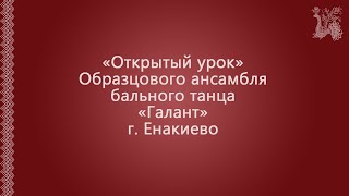 Открытый урок Образцового ансамбля бального танца «Галант».