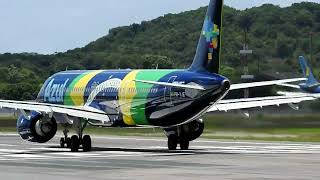 DECOLAGEM DO AZUL BANDEIRA. AIRBUS A320 NEO. AEROPORTO DO RECIFE. ZOOM DA NIKON P900. #short #shorts