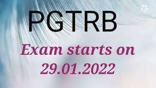 PGTRB Exam Date 29.01.2022