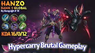 BRUTAL Gameplay!!! Hanzo Best Build 2021 [ Top 1 Global Hanzo ] Mobile Legends