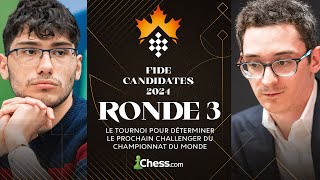 Candidats 2024 | Ronde 3 : Alireza Firouzja - Fabiano Caruana avec Blitzstream, Fab et Mazetovic !