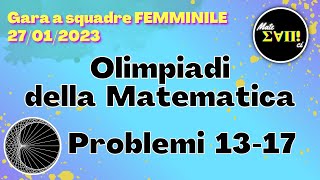 Gara a squadre femminile 2023 Problemi 13-17- mateMATTIci