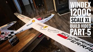 WINDEX 1200C SCALE XL part5, RC glider Build Video,Ferrari edition, 3D printed, RC Airplane DIY