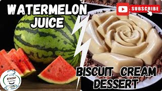 biscuit cream dessert Feat 😂 watermelon juice drink tutorial