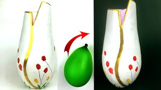 Great idea with cement.Easy vase making with Balloons and cement - Look like ceramic vase