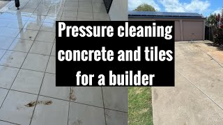 Pressure cleaning tiles and concrete for a local builder  JMS ALLIANCE #mackay #pressurecleaning