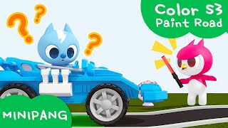 Learn colors  with MINIPANG | color S3 |Paint Road🚘 | MINIPANG TV 3D Play