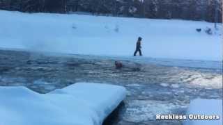 Puddle Jump Gone Wrong - Sunk Snowmobile