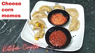 Cheese Corn Momos | Steamed Cheese corn Momos | #streetfood | #KitchenCounter