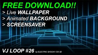 FREE DOWNLOAD!! - Live Wallpaper, Background & Screensaver - VJ LOOP 26 - 4K - Neon Block Walls