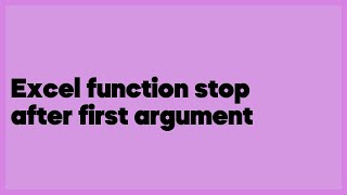 Excel function stop after first argument  (1 answer)