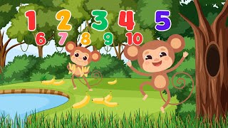 Monkey Banana Counting Song | Learn Numbers 1-20 for Kids | Fun Preschool Learning Song