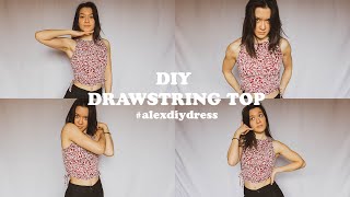 Make a Drawstring Ruched Top | Crop Tank Top DIY #alexdiydress