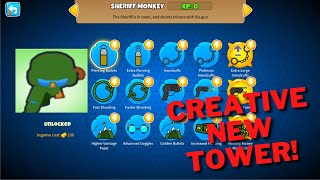 Trying Out a MODDED Tower: The SHERIFF MONKEY! Bloons TD 6