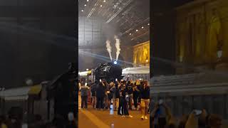 once lifetime moment antique  steam locomotive monster arrive at Keleti railwaystation Budapest 3/3