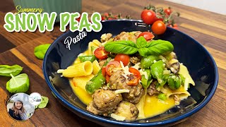 Summery 🍅🫛Sausage Pasta! Quick and Easy Dinner that is creamy yet so refreshing at the same time.