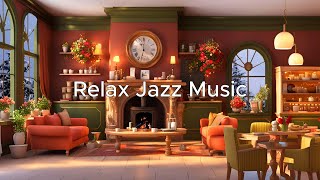 Relaxing Jazz Instrumental Music to Work,Study☕Cozy Autumn Lakeside Porch Ambience & Fireplace Sound