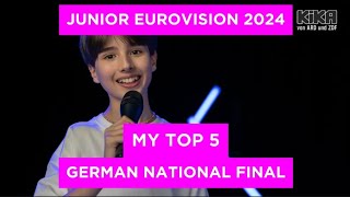 🇩🇪 German National Final | MY TOP 5 | Junior Eurovision 2024