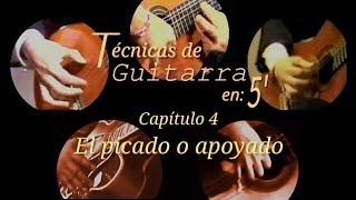 Técnicas de guitarra en 5'. El picado o apoyado. Cap. 4