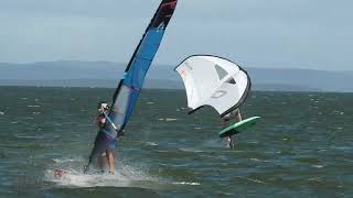 Wellington Point SE side John and Troy starting to do some jumpsWindfoil Wingfoil