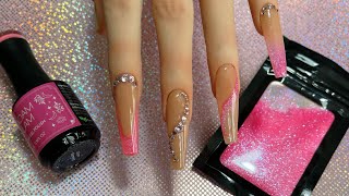 How to - Acrylic nails, deep smile line, ombré and crystals