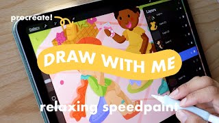 Draw With Me | Relaxing, No Voiceover, Music Only | Procreate Drawing