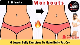 6 Lower Belly Exercises To Make Belly Fat Cry By 5 Minute Workouts