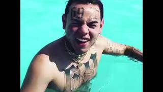 6ix9ine learns how to swim