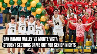 San Ramon Valley vs Monte Vista | Luke Isaak Gets CROWD HYPED!!! Senior Night CROWD Rush The Floor!