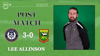 Lee Allinson post match v HUNGERFORD TOWN - 14 October 2023