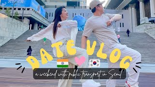 🇰🇷♥️🇮🇳 Weekend date using Public Transport in Seoul? 😱 #indokorean