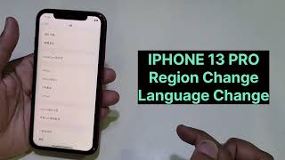 Iphone 13 Pro Region And Language Change