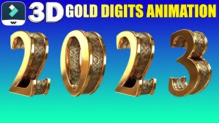 3D Gold All Digits/Numbers Animation in Filmora