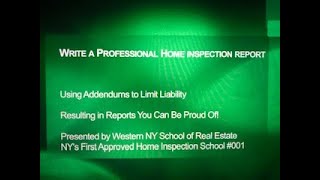 Write a Professional Home Inspection Report