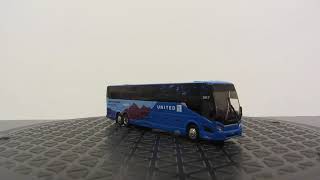 United Airlines Landline Prevost H3-45 Coach Bus 1/87 Scale Diecast Model