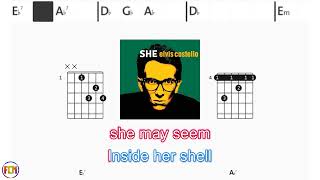 ELVIS COSTELLO She FCN GUITAR CHORDS & LYRICS