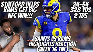 REACTION TO New Orleans Saints vs Los Angeles Rams | 2023 Week 16 Game Highlights