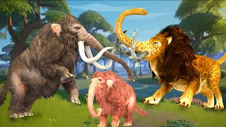 Monster Lion Mammoth vs Mammoth Elephant Fight Saved By Woolly Mammoth