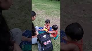 Tweens in the garden #tween #child #baby #dhyanam #fun #nature  #cute #play #garden  #ytshorts