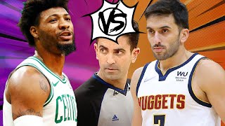 Campazzo flops as referee deems Marcus Smart's push as "nothing"