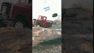 Farm truck slow-mo metal Axial SCX10ii bash on the rocks #shorts #maui #Hawaii #rc #axial #Farmtruck