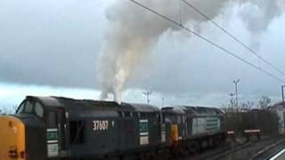 DRS 37607 fires up at York with mega clag! 24.11.10.