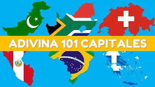 Adivina 101 capitales 🌎📚 | ¿Conoces las capitales del mundo? 😎 | Test de geografía