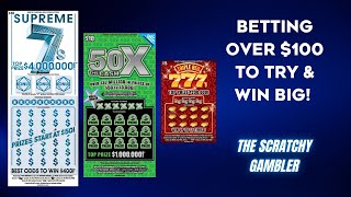 Betting over $100 on #lottery #scratchofftickets to try and win big!