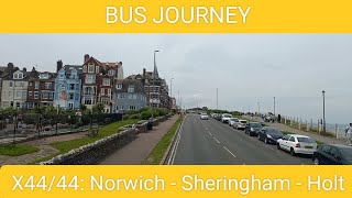 🇬🇧 BUS JOURNEY | Sanders Coaches X44/44: Norwich - Sheringham - Holt