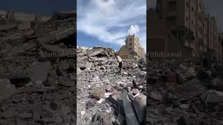 The destruction in Hamad town in Khan Younis following the withdrawal of occupation forces from city