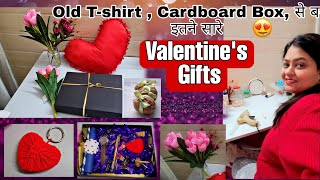 😱Old T-shirt और Cardboard Box से बनाये इतने सारे Gifts 😍 #valentinesday #gifts #diy